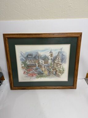 Framed Rüdesheim am Rhein - Drosselgasse German Street Scene Art